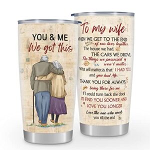 nanooer gifts for wife,anniversary romantic valentines day gifts for her wife from husband,birthday mothers day thanksgiving christmas gifts for wife, ideas stainless steel tumbler wife gifts, 20oz