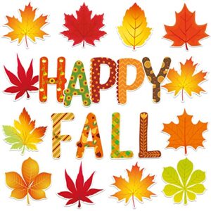 45 pcs happy fall autumn leaves cut outs for fall thanksgiving classroom bulletin board decoration
