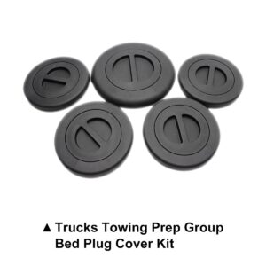 Trucks Towing Prep Group Bed Plug Cover Kit, Replace 68225506AA, Fit for Dodge Ram 2500 and 3500 Pickups 2014-2019, Trailer Tow Cover for Truck with 5th Wheel/Gooseneck Towing Setups