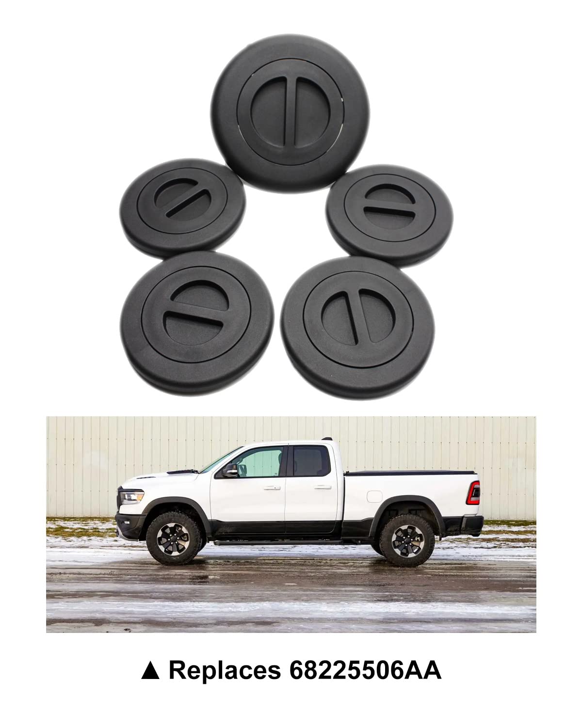 Trucks Towing Prep Group Bed Plug Cover Kit, Replace 68225506AA, Fit for Dodge Ram 2500 and 3500 Pickups 2014-2019, Trailer Tow Cover for Truck with 5th Wheel/Gooseneck Towing Setups