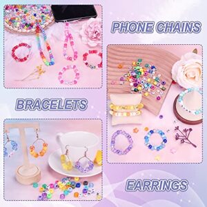 QUEFE 4900pcs Pony Beads Kit, 84 Colors Kandi Beads, 3780pcs Rainbow Hair 1080pcs Letter Heart for Craft Gifts Bracelets Jewelry Making with Elastic Strings