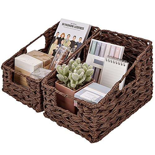 GRANNY SAYS Bundle of 3 Sets Woven Storage Baskets for Shelves