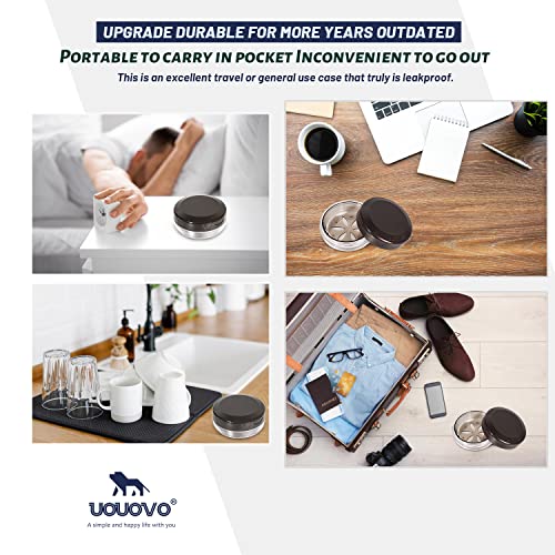Uouovo Denture Cup Retainer Case, Definitely No-Leak, Denture Bath Case, Denture Case, Retainer Cleaning Box for Traveling, Denture Cup with Strainer & Mirror (Grey)