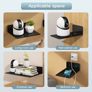 A.B Crew Drill-Free Wall Mount Baby Monitor Holder with Cable Hole Floating Wall Rack WiFi Router Wall Shelf Wall Storage Shelf Video Camera Shelf for Home Wall Decoration L
