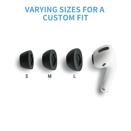 COMPLY Foam Apple AirPods Pro Earbud Tips for Comfortable, Noise-Canceling Earphones That Click On, and Stay Put (Medium, 3 Pairs) & Foam Beats Fit Pro and Studio Buds Earbud Tips, Medium,Black