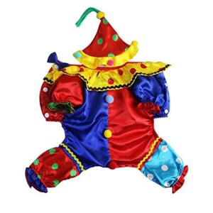 Dog Halloween Costume Puppy Clothes Cosplay Clown Clothes Pet Costumes for Small Dogs Cats Halloween Party Pet Photo Props Supplies for Halloween Small Dogs and Cats Cosplay Party Supplies