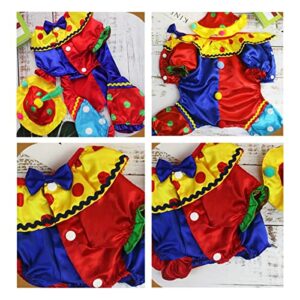 Dog Halloween Costume Puppy Clothes Cosplay Clown Clothes Pet Costumes for Small Dogs Cats Halloween Party Pet Photo Props Supplies for Halloween Small Dogs and Cats Cosplay Party Supplies