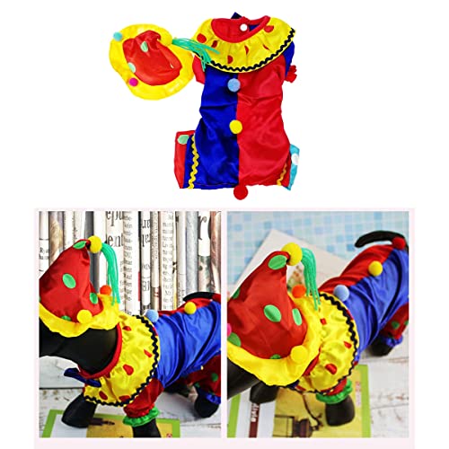 Dog Halloween Costume Puppy Clothes Cosplay Clown Clothes Pet Costumes for Small Dogs Cats Halloween Party Pet Photo Props Supplies for Halloween Small Dogs and Cats Cosplay Party Supplies