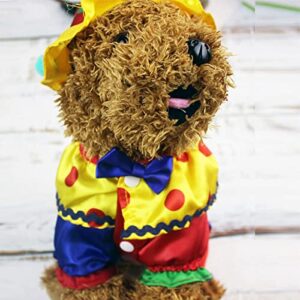 Dog Halloween Costume Puppy Clothes Cosplay Clown Clothes Pet Costumes for Small Dogs Cats Halloween Party Pet Photo Props Supplies for Halloween Small Dogs and Cats Cosplay Party Supplies