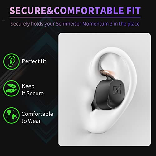 5 Pairs Ear Hooks for Sennheiser Momentum 3 Earbuds, Anti-Slip Ear Tips Covers Compatiable with Sennheiser Momentum True Wireless 3 Accessories Ear Hooks Covers