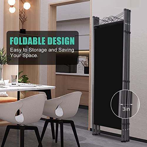 Room Divider-4 Panel Tall Room Dividers and Folding Privacy Screens, 6 Ft Divider Room Fabric Panel W/Matel Frame, Freestanding Wall Divider Screen, Portable Partition Room Dividers for Study Dorm