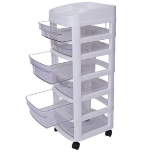 plastic wide storage drawer cart cosmetic storage tower craft storage containers bins with 6 clear drawers