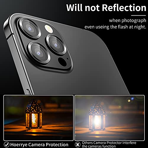 Hoerrye for iPhone 14 Pro Max & 14 Pro Camera Lens Protector - Easy Install, Case-Friendly, Ultra-Thin, Military-Grade Protection for Clear Photos - Black