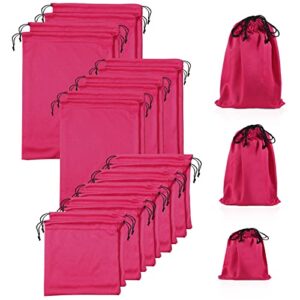 hillban 20 pcs toy storage bag microfiber drawstring storage bags toys organizer microfiber pouch drawstring bags for woman man couples (3 sizes), pink