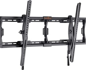 perlegear tilting tv wall mount for 40-90 inch flat curved screen tvs up to 150 lbs, low profile tv mount saving space max vesa 800x400mm, universal tilt tv mount fits 16" 18" 24" wood studs, pgxt2