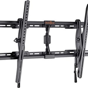 Perlegear Tilting TV Wall Mount for 40-90 Inch Flat Curved Screen TVs up to 150 lbs, Low Profile TV Mount Saving Space Max VESA 800x400mm, Universal Tilt TV Mount Fits 16" 18" 24" Wood Studs, PGXT2