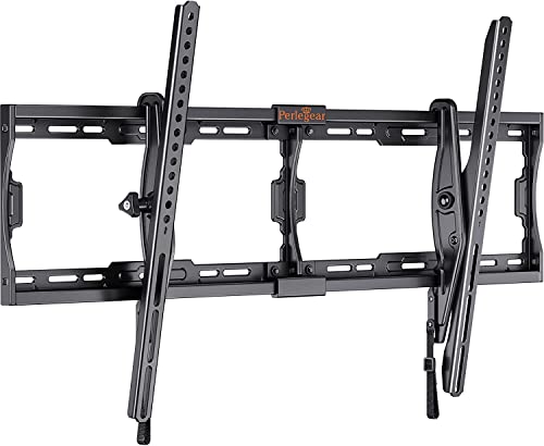 Perlegear Tilting TV Wall Mount for 40-90 Inch Flat Curved Screen TVs up to 150 lbs, Low Profile TV Mount Saving Space Max VESA 800x400mm, Universal Tilt TV Mount Fits 16" 18" 24" Wood Studs, PGXT2