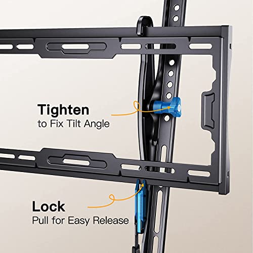 Perlegear Tilting TV Wall Mount for 40-90 Inch Flat Curved Screen TVs up to 150 lbs, Low Profile TV Mount Saving Space Max VESA 800x400mm, Universal Tilt TV Mount Fits 16" 18" 24" Wood Studs, PGXT2