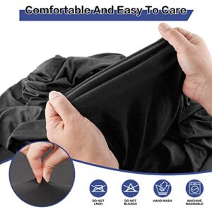 GFCC Black Spandex Table Cover - 6FT 3 Pack Stretch Table Covers Rectangle Spandex Tablecloth Elastic Stretch Table Covers for Wedding Party Restaurant Fitted Table Cloth