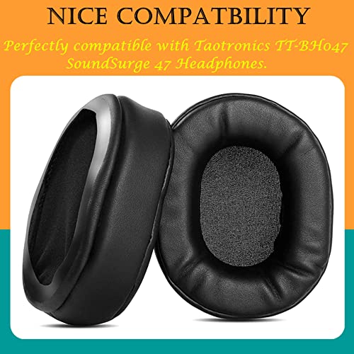 TaiZiChangQin TT-BH047 Ear Pads Cushion Memory Foam Replacement Earpads Compatible with Taotronics TT-BH047 SoundSurge 47 Headphone Protein Leather