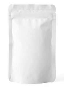 100 pack mylar bags for food storage - 5.3 mil,5.1x8.2 inches - matte white stand up resealable packaging pouch