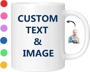 custom photo coffee mug, personalized mug w/picture, text, name - personalized gifts for mom, boyfriend, girlfriend, best friend, christmas gifts, party favors mug 11oz white wholesale