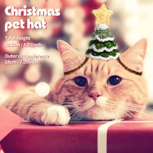 NVTED Pet Costume for Christmas, Cat Santa Hat with Scarf Red Green Collar Puppy Bib Xmas Pet Costume Accessories for Cat Small Medium Dogs