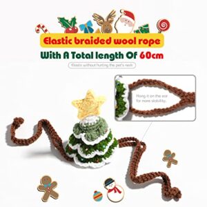 NVTED Pet Costume for Christmas, Cat Santa Hat with Scarf Red Green Collar Puppy Bib Xmas Pet Costume Accessories for Cat Small Medium Dogs