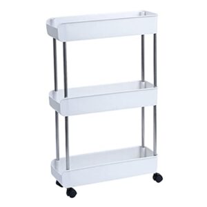 gretd kitchen trolley 3/4 tier bedroom snacks cart bathroom storage rack with wheels househlod standing shelf (color : b, size : 1pcs)