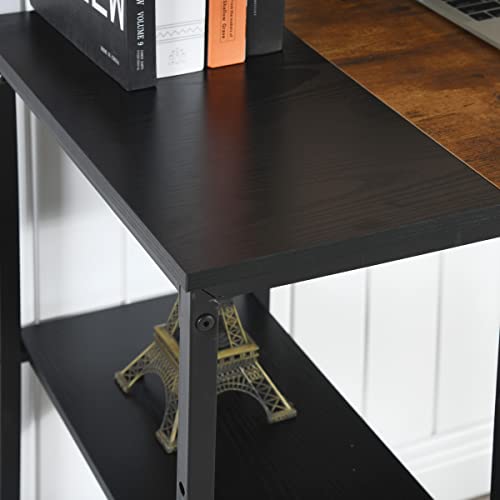 Homy Casa Inc Dembe Shelves 100CM A Desk, Black,Brown