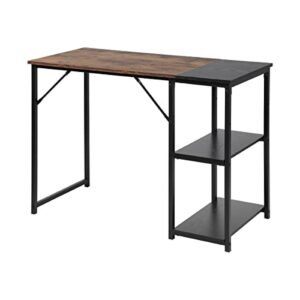 Homy Casa Inc Dembe Shelves 100CM A Desk, Black,Brown