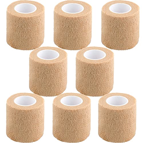 CIYAGPOOU Self Adhesive Bandage Wrap,2 Inch Athletic Tape Breathable Elastic Brown Cohesive Bandages, Vet Wrap Sports Tape for First Aid, Wrist Sprains Protection,Dogs