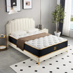 xizzi queen mattress 12 inch hybrid memory foam mattress with pocket spring for a peaceful sleep,mattress in a box,queen 12 inch black