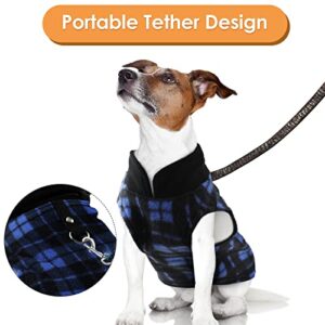 Geyoga Fleece Vest Dog Sweater Set of 4 Buffalo Plaid Dog Pullover Warm Jacket Winter Pet Clothes with Leash Ring for Small Dog Cat (Small)