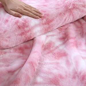 Betsey Johnson- Throw Blanket, Ultra Soft Faux Fur Home Décor, All Season Bedding (Fireworks Tie Dye Pink, 50 x 60)
