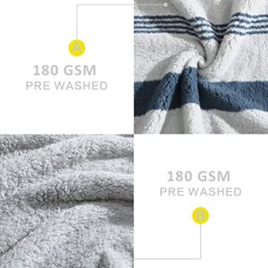 Nautica- Throw Blanket, Ultra Soft Plush Sherpa Home Décor, All Season Bedding (Saltmarsh Navy, 50 x 60)