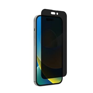 zagg invisible shield glass elite privacy screen protector for apple iphone 14 pro max - two-way privacy filter, 4x stronger, anti-fingerprint technology, easy to install