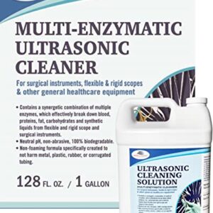 NORTHWEST ENTERPRISES Multi-Enzymatic Ultrasonic Cleaner Solution for Surgical Instrument and Equipment Reprocessing. Concentrated. One Gallon.