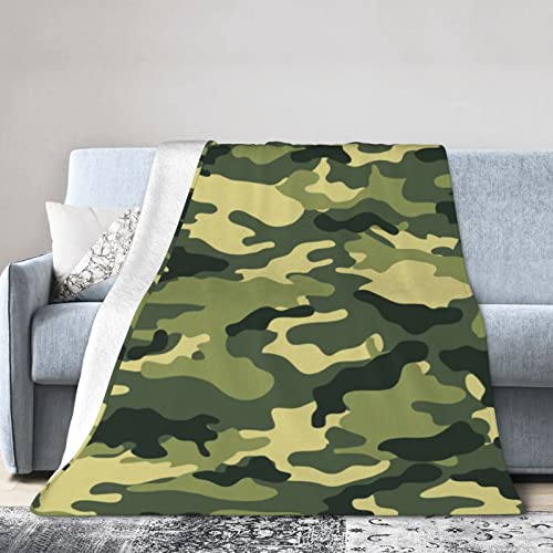 Fiokroo Camouflage Military Fleece Blanket Lightweight Cozy Ultra-Soft Throw Blanket Army Camo Microfiber Blankets All Seasons for Home Bedroom Couch Sofa Travel 40x50 Inch