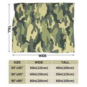 Fiokroo Camouflage Military Fleece Blanket Lightweight Cozy Ultra-Soft Throw Blanket Army Camo Microfiber Blankets All Seasons for Home Bedroom Couch Sofa Travel 40x50 Inch