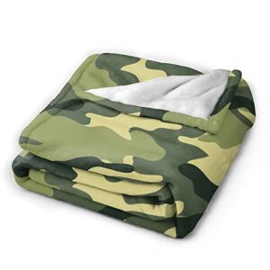 Fiokroo Camouflage Military Fleece Blanket Lightweight Cozy Ultra-Soft Throw Blanket Army Camo Microfiber Blankets All Seasons for Home Bedroom Couch Sofa Travel 40x50 Inch