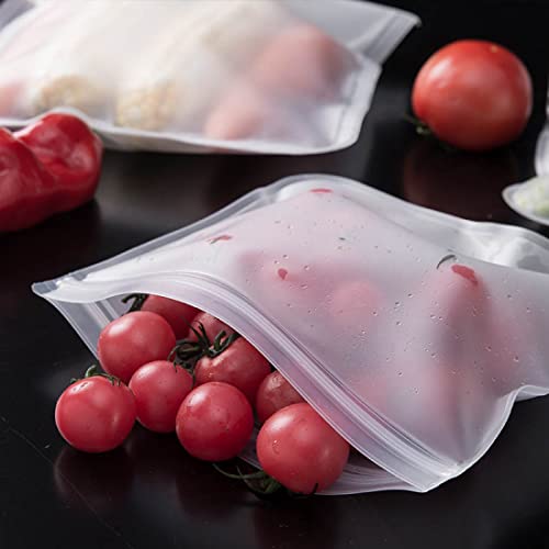 Kitchen HomeEco - 8 Pack Reusable Silicone Storage Bags BPA Free Freezer Safe Leakproof Plastic Free, Perfect for Safe Food Storage, Includes 2 Small, 2 Medium, 2 Large & 2 X-large Storage Bags