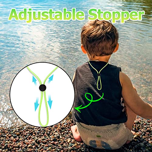 AirTag Necklace Air Tag Holder AirTags Hidden Case Adjustable Stopper Nylon Silicone Protective Cover Accessories for Boys (Green, Blue)