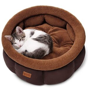 fostanfly cat beds for indoor cats, fluffy puppy bed for small dog bed washable, calming pet beds donut round doggy bed super cozy