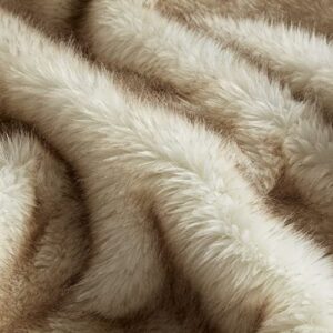 Hyde Lane Faux Fur Throw Blanket - Ultra Long Pile, Luxury Fluffy Fox Golden with Brown Tipped Blankets for Home Couch, Fuzzy Plush Animal Coat Color Throws for Decoration, 50x60