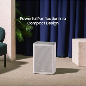 SAMSUNG Bluesky Compact Air Purifier, Home Filtration System for Small Rooms w/ Smart Purification, Remote Monitoring and Control, Auto and Sleep Modes, AX26BG3100GG, Grey