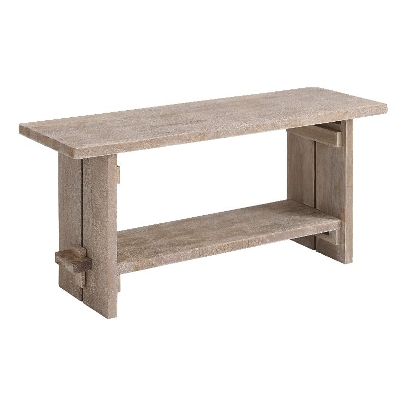 Alaterre Furniture Castleton Mango Wood 40" W Bench, Driftwood