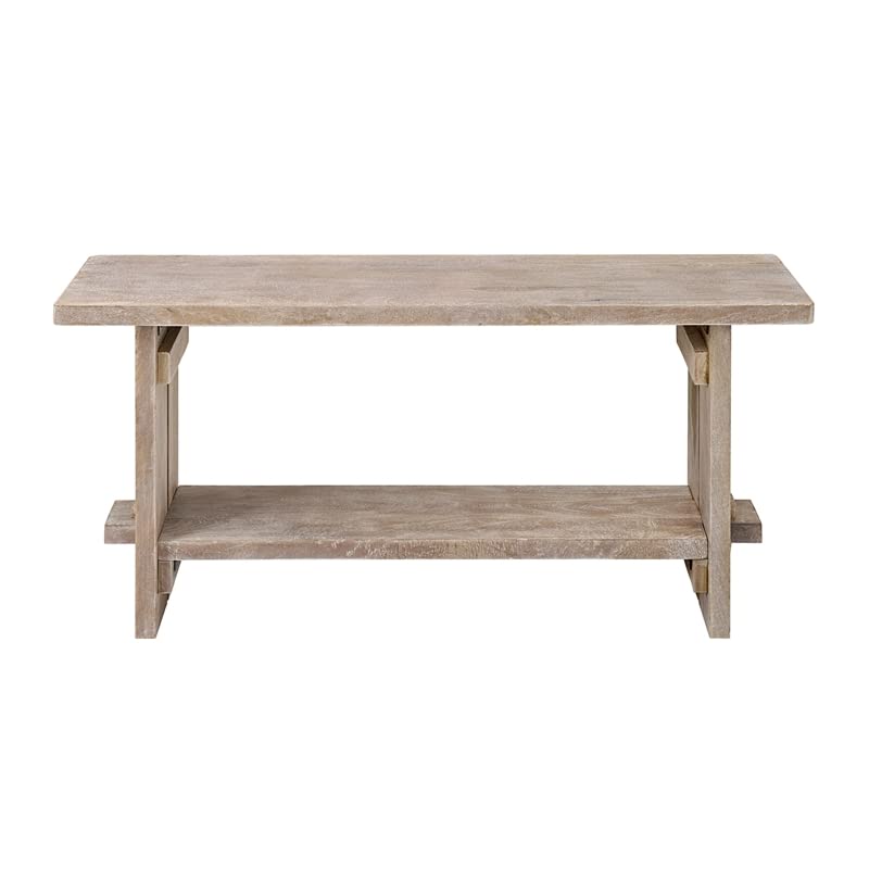 Alaterre Furniture Castleton Mango Wood 40" W Bench, Driftwood