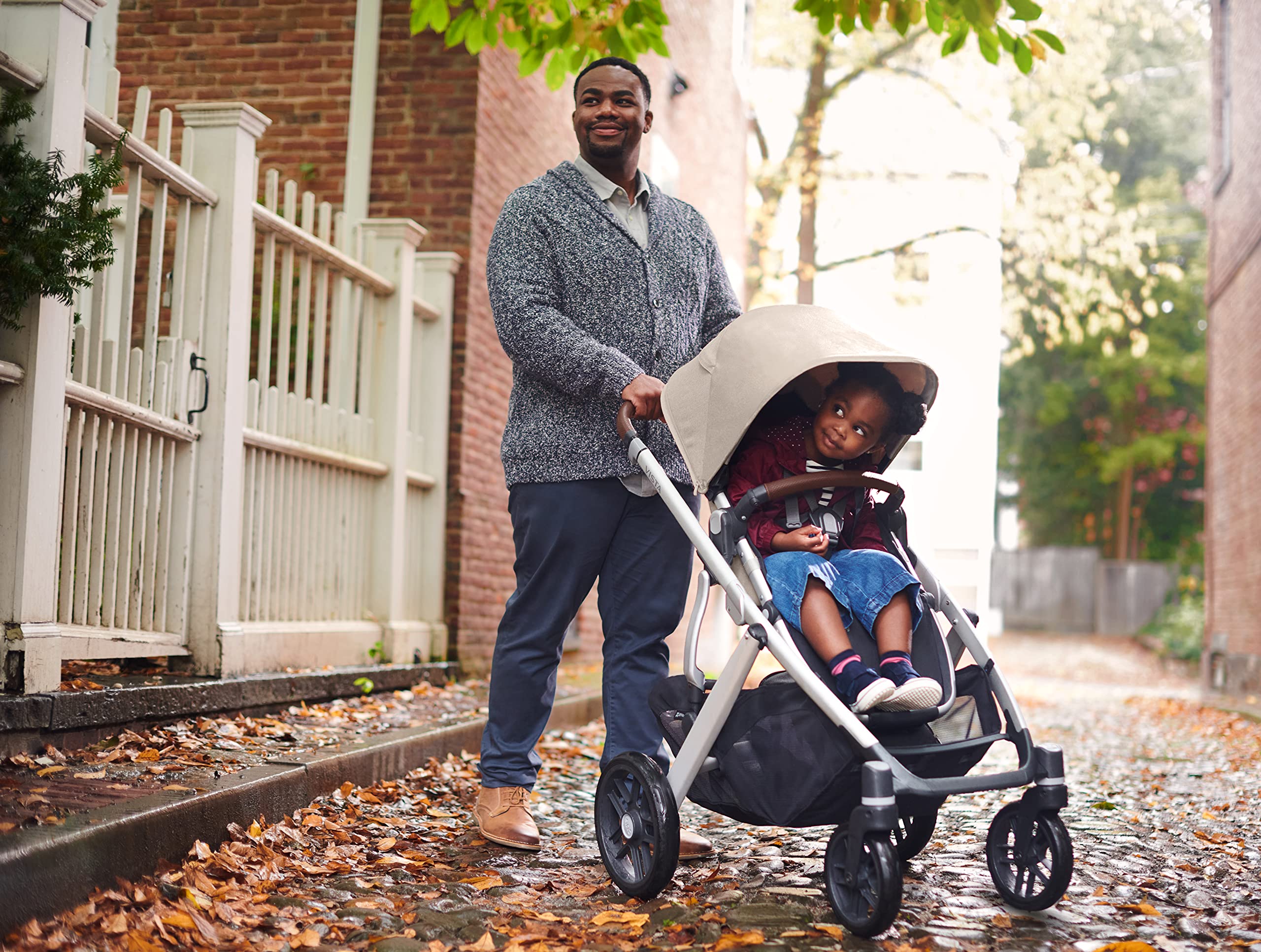 Vista V2 Stroller- Declan (Oat Melange/Silver/Chestnut Leather) + MESA V2 Infant Car Seat - Jake (Charcoal)