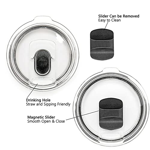 20 OZ Replacement Lid, 4 Pack 20OZ Tumbler Lid for Stainless Steel Tumbler Travel Mug Lids with Magnetic Slider Top Replacement Compatible with Yeti Rambler, Ozark Trail and More